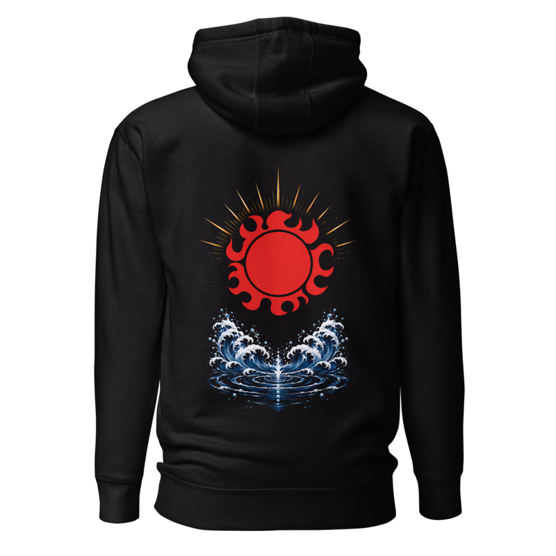 Sun Pirates Jolly Roger Hoodie, Black, back print, back