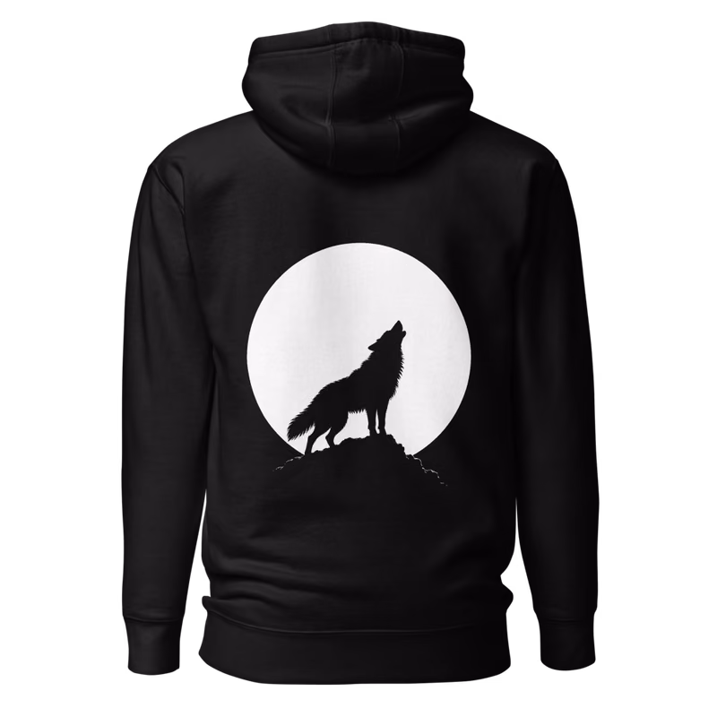 Moon Howl Hoodie, Black, back