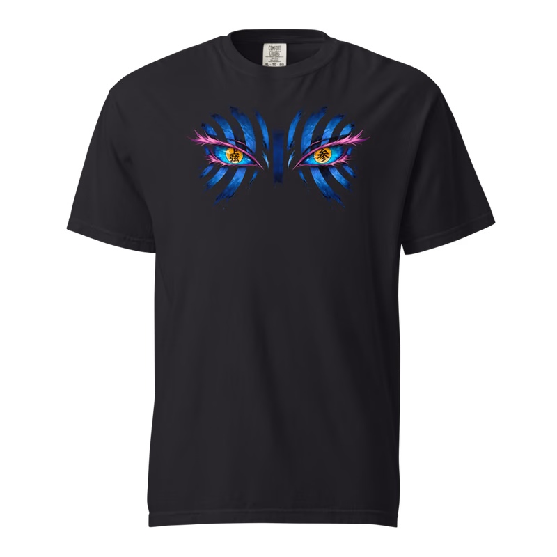Akaza Upper Moon Three Tee, Black, eyes front + move back, front
