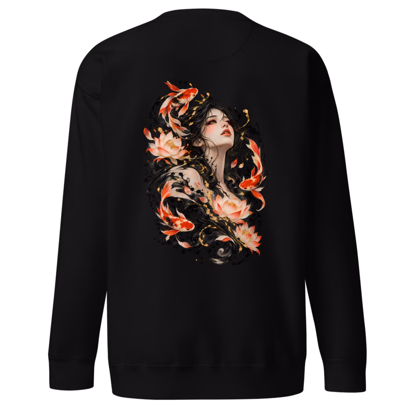 Ink Bloom Sweatshirt, Black, back print, back