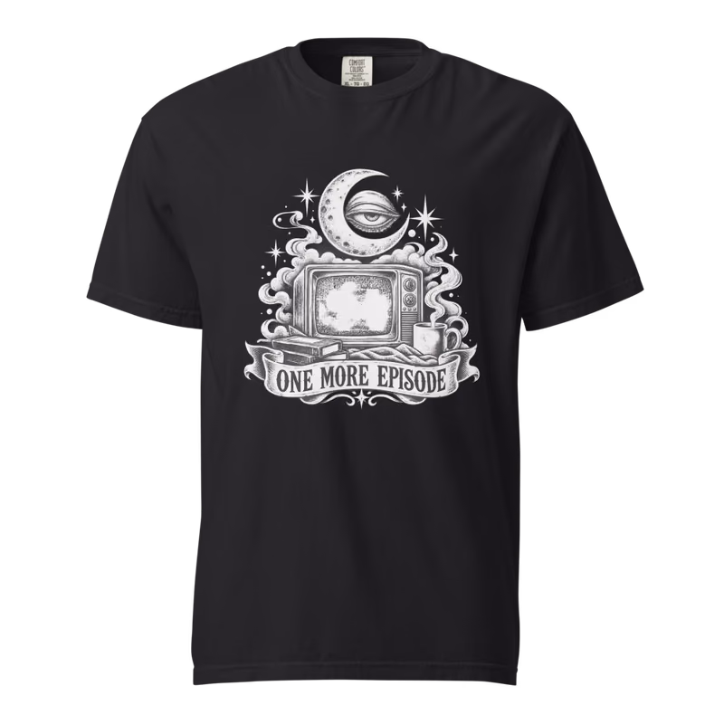 One More Episode Tee, Black, front print, front