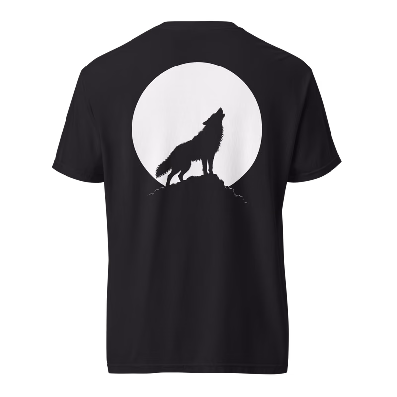 Moon Howl Tee, Black, back print, back