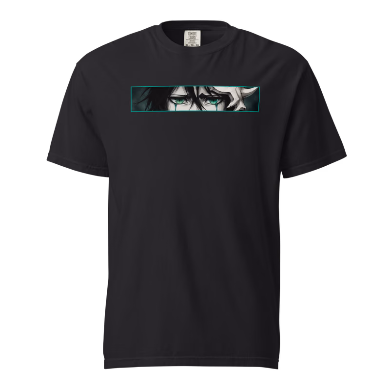 Ulquiorra Cifer Espada Cuarto Tee, Black, face front + resurreccion back, front