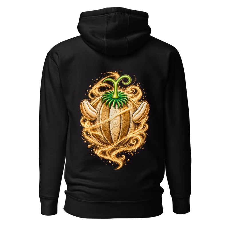 Suna Suna no Mi Devil Fruit Hoodie, Black, back print, back