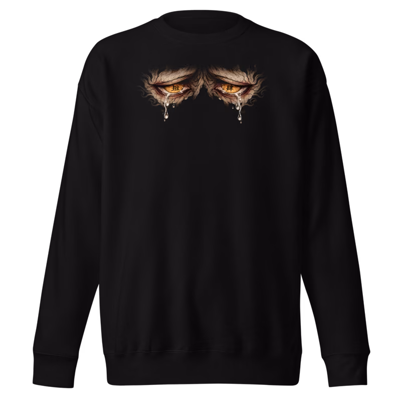 Hantengu Upper Moon Four Sweatshirt, Black, eyes front + move back, front