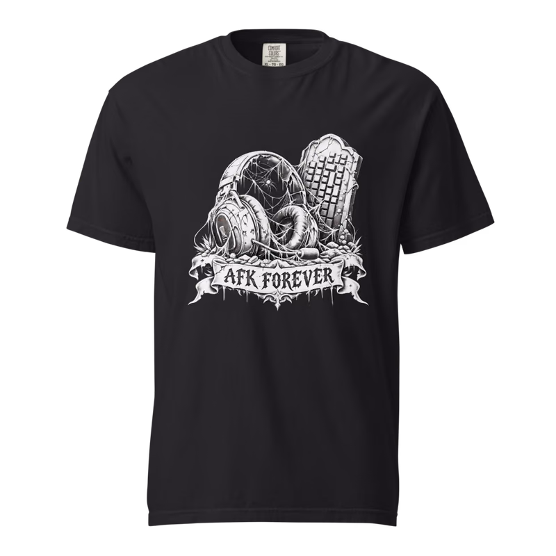 AFK Forever Tee, Black, front print, front