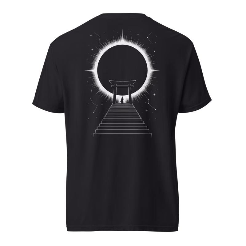 Eclipse Gate Tee, Black, back print, back
