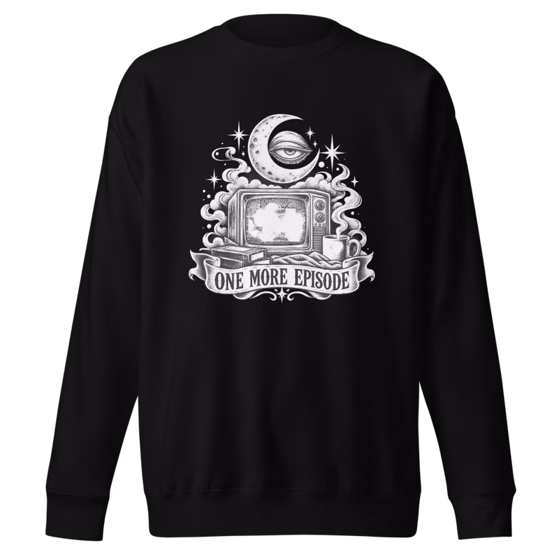 One More Episode Sweatshirt, Black, front print, front